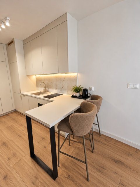 Aneks kuchenny z miejscem do jedzenia — kawalerka 23 m², Gdańsk Śródmieście